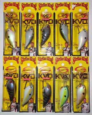 Lot 10 New Assorted Strike King KVD Series 1.5 & 1.5F Crankbait Fishing Lures #1 • $55