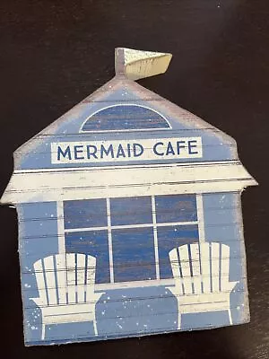 MERMAID CAFE Wooden Shelf Sign Nautical Decor 6  Coastal Decor • $15