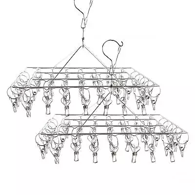 Stainless Steel Sock Dryer Clothes Airer Rotary Hook Windproof Clothes Hanger • $17.85