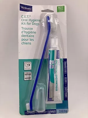 Virbac C.E.T. Oral Hygiene Kit For Dogs Toothpaste 3 Piece Set • $13.85