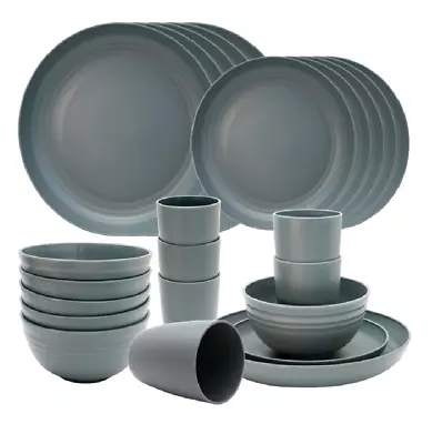 Camping Caravan Tableware Set Dinner Plates Bowls Cups Strong & Lightweight • £37.99