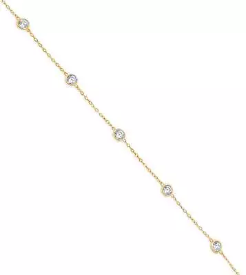$279 • Buy Olive & Chain 14k Gold Simulate Diamond By The Yard Chain Necklace