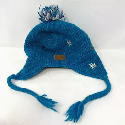 Kyber Outerwear Winter Hat Wool Beanie Tassel Top Ear Flap Lined- Made In Nepal • $7.50