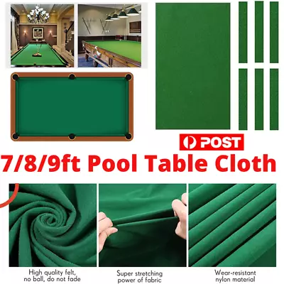 7PCS Billiard Snooker Pool Table Cover Cloth W/Felt Strip Billiard Tablecloth AU • $41.49