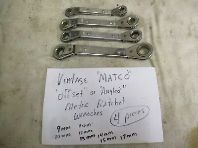 Vintage Matco 4pc Metric Offset Ratcheting Double Box Wrenches 9mm-17mm  Usa • $49