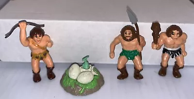 Vintage 1987 HG Toys Dinosaur Warriors Caveman 2” Figures Lot Of 4 Hatching Dino • $14.99