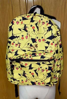 $25 • Buy POKEMON Pikachu School Backpack Bag Yellow EUC
