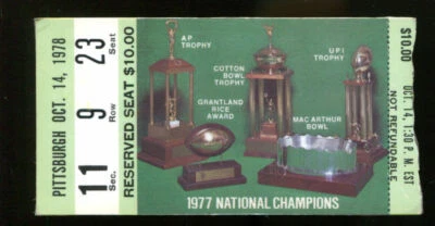 $31.11 • Buy 1978 Notre Dame Vs Pittsburgh College Football Ticket Stub Joe Montana Comeback