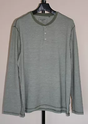 £9.99 • Buy BHS Atlantic Bay Green Striped 3 Button Henley Long Sleeve T-shirt/jumper - XL