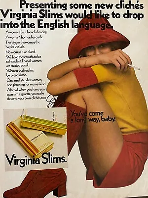 Virginia Slims Cigarettes Full Page Vintage Print Ad • $1.99