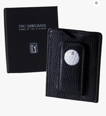 Tokens And Icons Golf TPC Sawgrass Ball Money Clip Leather Black 80SG-B New Seal • $75.99