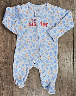 Baby Girl Clothes Nwot Just One You Carter's Newborn Little Sister Footed Outfit • $16.99