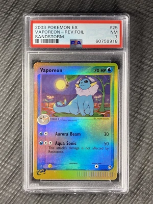 $36 • Buy Pokemon Card PSA 7 NM Vaporeon Sandstorm 2003 Reverse Holo 25/100