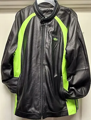 Nike Jordan AJ1 Black Lamb Leather Retro Moto Motorcycle Jacket Mens LT TALL • $429.98