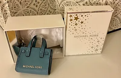 Michael Kors Sky Blue Cindy Purse Key Fob Charm • $24.95