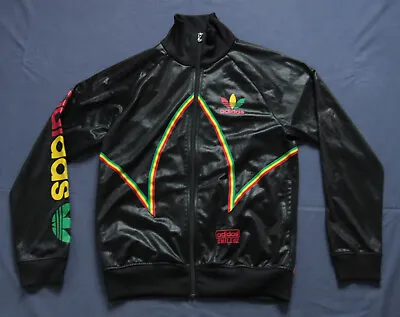 Adidas Jacket Vintage Jamaica Tracksuit Top Chile62 Rasta Reggae Track Shiny • £136