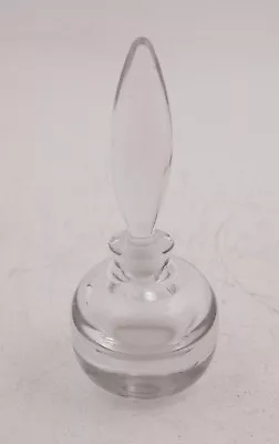 $40 • Buy Heavy Clear Glass Decanter Perfume Bottle Tear Drop Top Ground Base (D4R)