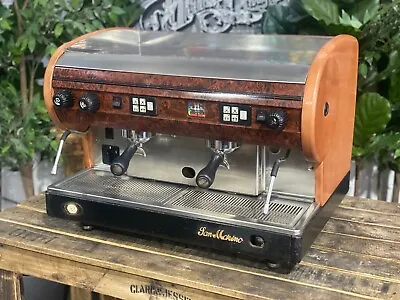 San Marino Lisa 2 Group Brier Wood  Espresso Coffee Machine Commercial Cafe • $2250