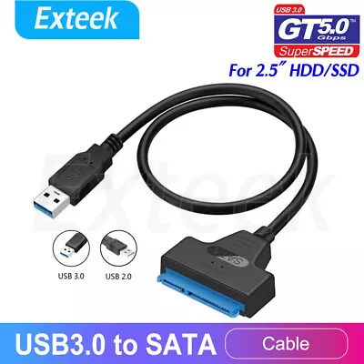 $7.85 • Buy  USB 3.0 To SATA 2.5  Hard Drive HDD SSD Adapter Converter Cable 22Pin UASP AU