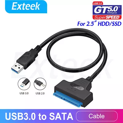  USB 3.0 To SATA 2.5  Hard Drive HDD SSD Adapter Converter Cable 22Pin UASP AU • $7.85