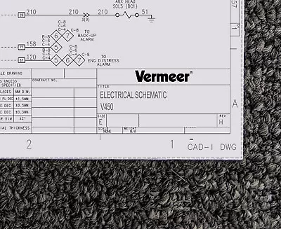 Vermeer Trencher V450 Electrical Wiring Diagram Manual • $237.30