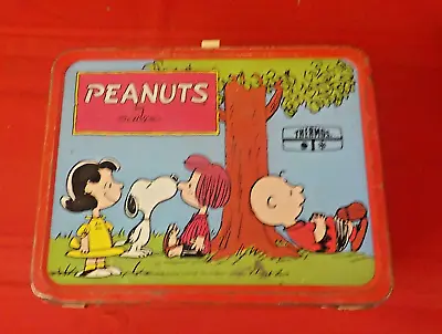 VINTAGE PEANUTS Metal LUNCHBOX KING SEELEY THERMOS 1970S • $34