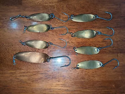 Lot Of 8 Canadian Silver Horde Lures Spoons #4 & #5 1/2 Trolling Fishing • $29.90