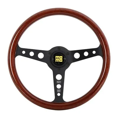 MOMO INDY Black Heritage Mahogany Wood Steering Wheel 350mm • $289