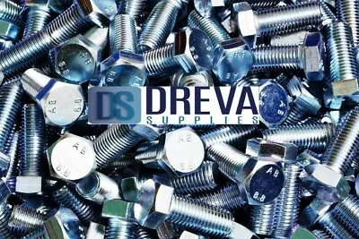 M6 M8 M10 M12 M16 HEX SET SCREW Threaded Zinc Hexagon Head Bolt BZP Fixing • £2.08