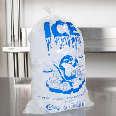 2000 CASE 8 Lb Clear Plastic Ice Bag Machine Commercial Barcode 8lb Bags Blue  • $165