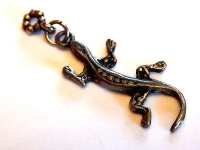 Vintage 925 Sterling Silver Lizard Necklace Pendant Southwestern 1 & 3/4 Inch • $19.99