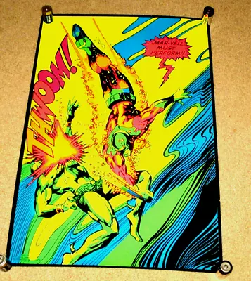 1971-marvel Comics-captain Marvel-submariner-third Eye Black Light Poster #4002 • $269.99