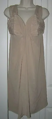 Meghan Fabulous Tan Silk  Columbia  Hippie Chic Dress Sm 4 • $79.99