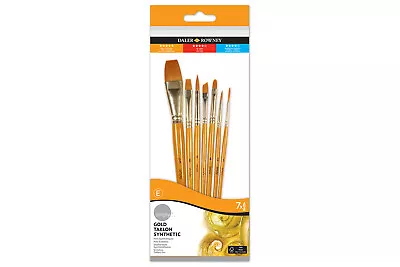 Daler-Rowney Simply Acrylic Gold Taklon Short Handled Synthetic Brushes - 7 Set • £7.10