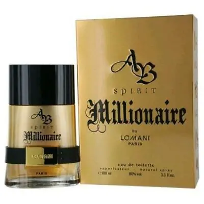 AB SPIRIT MILLIONAIRE By Lomani Men 3.3 Oz 3.4 Edt Cologne NEW IN BOX • $16.77