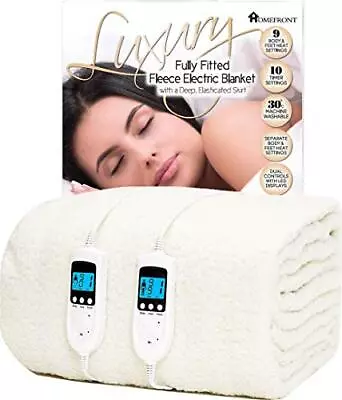 Electric Blanket Double Size Dual Control Premium Fleece Fully Fitted • £176.78