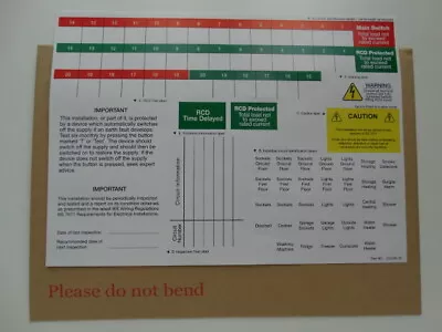 Consumer Unit Fuse Board Identification Label Sheet Stickers MK Wylex BG 18Th Ed • £4.47