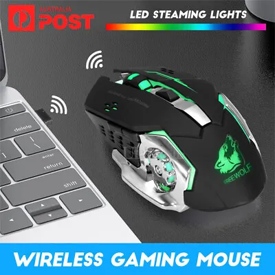 $17.99 • Buy Wireless Gaming Mouse Ergonomic Optical RGB Backlit Recharge PC Laptop Desktop
