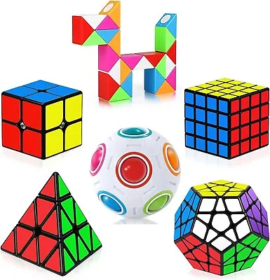 6 Pack Speed Cube Magic Twist Bundle 2X2 4X4 Pyramid Megaminx Mirror Cube • $39.99