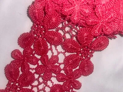 1.6 Yards Dark Coral Cotton VENISE Embroidered Victorian Trim Lace 4  Wide • $3.61