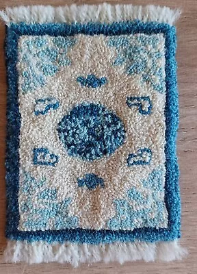 Nice Vintage Dollhouse Rug Wool Blue • $19.90