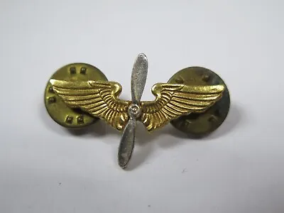 Vintage USAAF Airplane Propeller Prop And Wings Military Insignia  Lapel Pin • $10