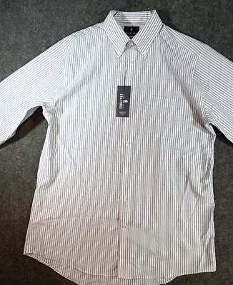 Stafford OXFORD Wrinkle Free NEW Button Down Dress Shirt 16 1/2 34-36 TAGS 405 • $15