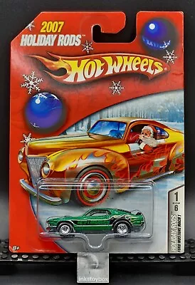 2007 Hot Wheels Holiday Rods ~ Green Ford Mustang Mach 1 ~ Real Riders SEE PICS • $5.99