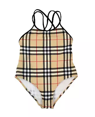 BURBERRY Girls Nova Check One-Piece Swimsuit 6y • $55