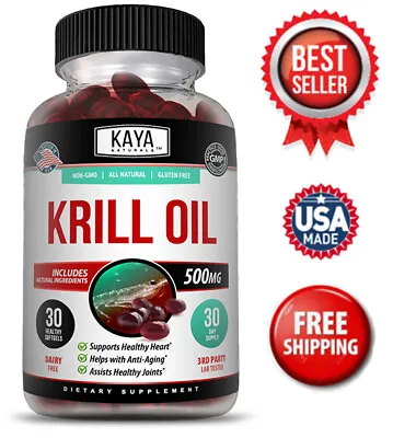 $10.48 • Buy Antarctic Krill Oil 500 Mg With Omega-3, EPA, DHA, And Astaxanthin Supplement