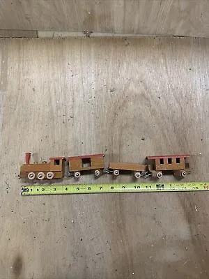 Vintage Wooden Train Set - Folk Art Toy • $4