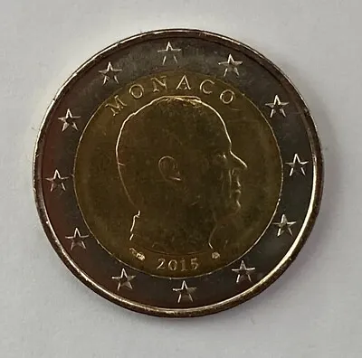 MONACO - 2 € Euro Circulation Coin  2015 UNCIRCULATED COIN • $5.99