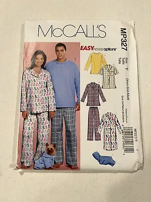 McCalls MP327 Mens Womens Pajamas Shirt Pants Dog Sweater Sewing Pattern  UNCUT  • $1.99