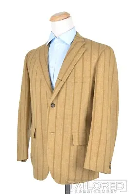 BROOKS BROTHERS Vintage VTG Yellow Striped Wool TWEED Blazer Sport Coat - 41 R • $90